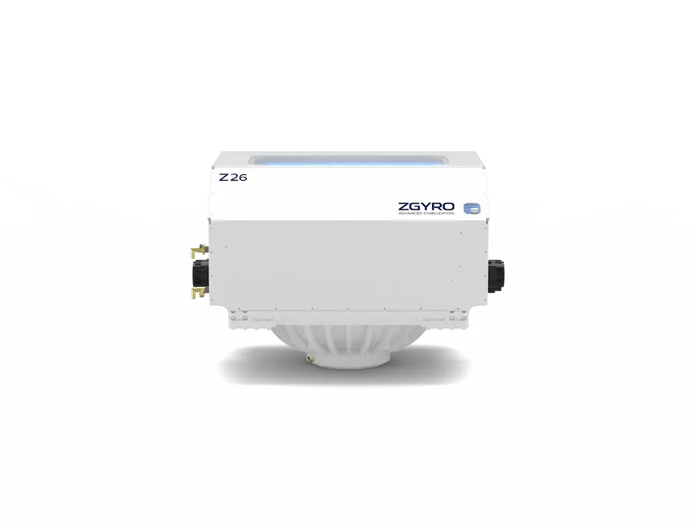 ZGyro Z26 marine gyro stabilizer on a yacht