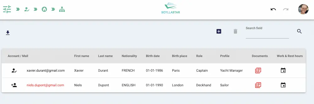 Scyllastar superyacht crew management
